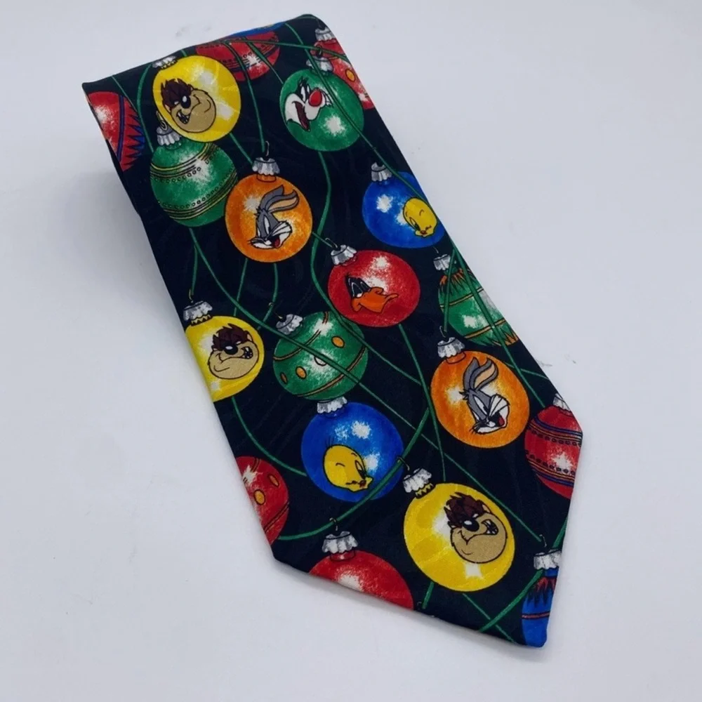 Looney Tunes Vintage Christmas Decorations Necktie 1995